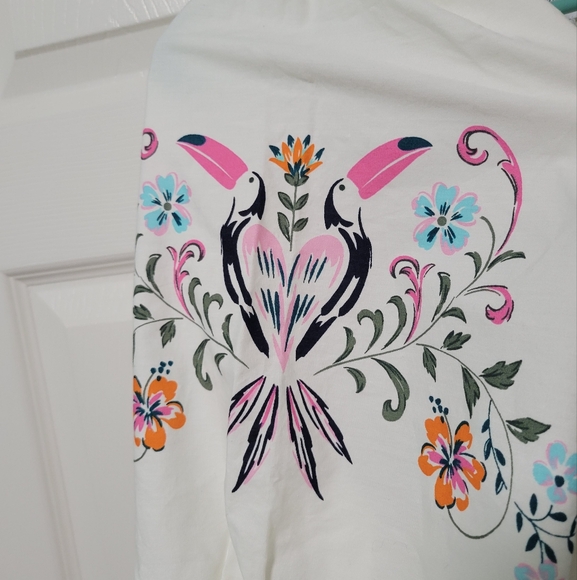 Crown And Ivy White Floral And Toucan Embriodered Boho Dress - Picture 5 of 11